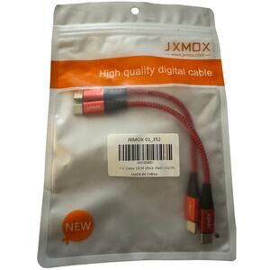 JXMOX High Quality Digital Cables C-C cable 15CM 2 Pack-Red J-X105R
